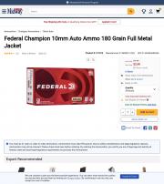 Federal Champion 10mm Auto Ammo 180 Grain Full