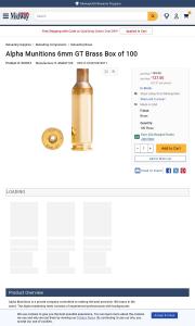 Alpha Munitions 6mm GT Brass Box of 100