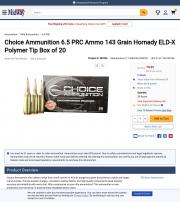 Choice Ammunition 6 5 PRC Ammo 143 Grain Hornady