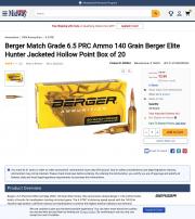 Berger Match Grade 6 5 PRC Ammo 140 Grain Berger