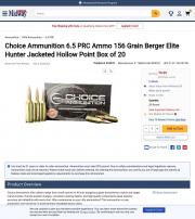Choice Ammunition 6 5 PRC Ammo 156 Grain Berger