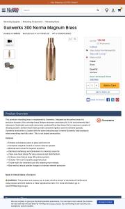 Gunwerks 300 Norma Magnum Brass Bag of 50