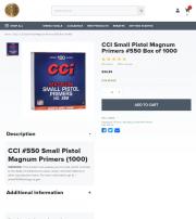 CCI 550 Small Pistol Magnum Primers 1000