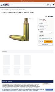 Peterson Cartridge 300 Norma Magnum Brass Box of
