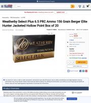 Weatherby Select Plus 6 5 PRC Ammo 156 Grain