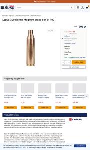 Lapua 300 Norma Magnum Brass Box of 100