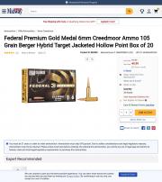 Federal Premium Gold Medal 6mm Creedmoor Ammo