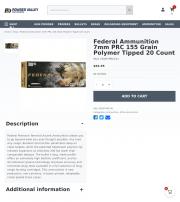 Federal Ammunition 7mm PRC 155 Grain Polymer
