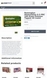 Remington Ammunition 6 5 PRC 140 Grain Polymer