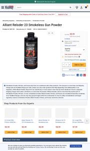 Alliant Reloder 23 Smokeless Gun Powder 1 lb