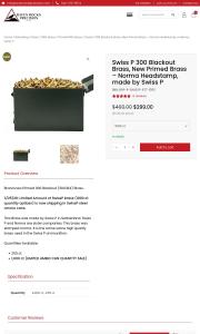 Swiss P 300 Blackout Brass New Primed Brass