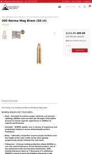 300 Norma Mag Brass 50 ct