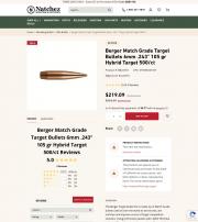 Berger Match Grade Target Bullets 6mm 243 105 gr