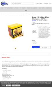 Berger 30 Caliber 217gr Elite Hunter 100 Box 73