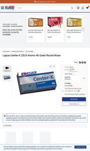 Lapua Center X 22LR Ammo 40 Grain Round Nose Box