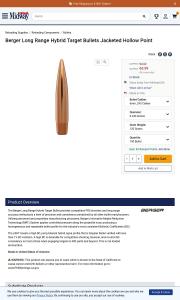 Berger Long Range Hybrid Target 6mm 243 Caliber