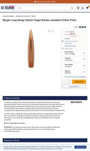 Berger Long Range Hybrid Target 6mm 243 Caliber