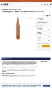Berger Long Range Hybrid Target 6mm 243 Caliber