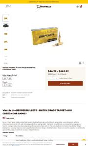 BERGER BULLETS 6MM CREEDMOOR 105GR HYBRID TARGET