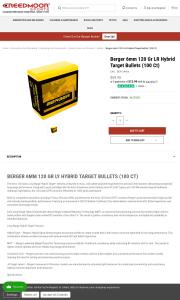 Berger 6mm 120 Gr LR Hybrid Target Bullets 100