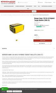 Berger 6mm 120 Gr LR Hybrid Target Bullets 500
