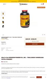 HODGDON POWDER CO INC TRAIL BOSS SMOKELESS