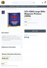 CCI 250 Large Rifle Magnum Primers 1000