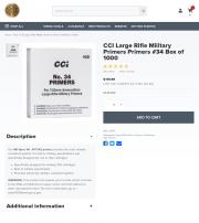 CCI 34 7 62mm Large Rifle Military Primers 1000