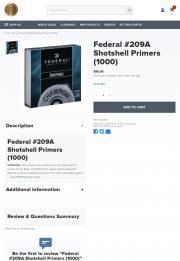Federal Shotshell Primers 209A Box of 1000