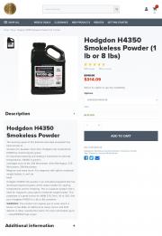 Hodgdon H4350 Smokeless Powder 1 lb or 8 lbs