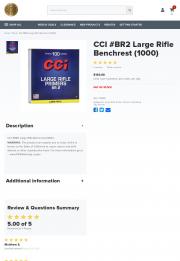 CCI Benchrest Large Rifle Primers BR2 Box of
