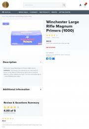 Winchester Large Rifle Magnum Primers Box of