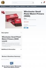 Winchester Small Pistol Match Primers 1000