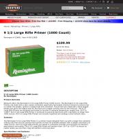 9 1 2 Large Rifle Primer 1000 Count