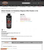 Alliant Reloder 22 Smokeless Magnum Rifle Powder