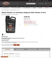 Alliant Reloder 22 Smokeless Magnum Rifle Powder