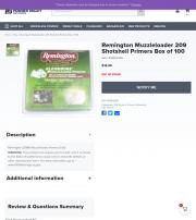 Remington Muzzleloader 209 Shotshell Primers Box