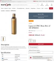 Lapua 6 5 PRC Brass Box of 100 4PH6023