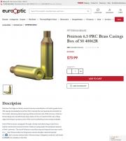 Peterson 6 5 PRC Brass Casings Box of 50 40062R