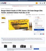 Berger Match Grade 6 5 PRC Ammo 156 Grain Berger