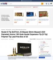Nosler E Tip 8x57mm JS Mauser 8mm Mauser 323