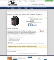 Alliant Reloder 16 Smokeless Powder 8 Pound