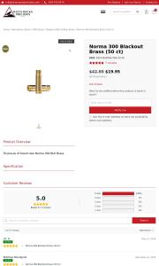Norma 300 Blackout Brass 50 ct