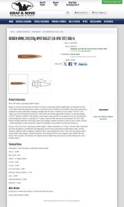 Berger 6mm 243 120g Hpbt Bullet lr hyb tgt 500 b